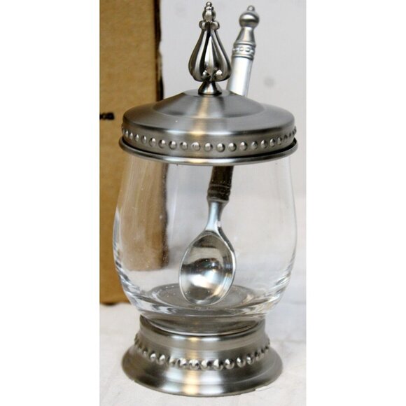 NEW SLAH Southern Living Astoria Lidded Jar Spoon Condiment Serving #41017 Table - Picture 3 of 9